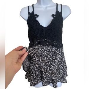 Floral Women’s Lace Cami Peplum Top.
